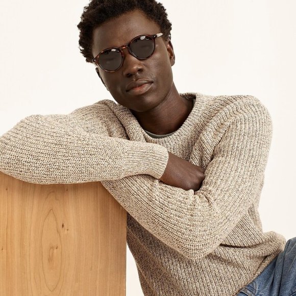 NWT J. Crew Marled Cotton Crew Neck Sweater - Picture 3 of 3